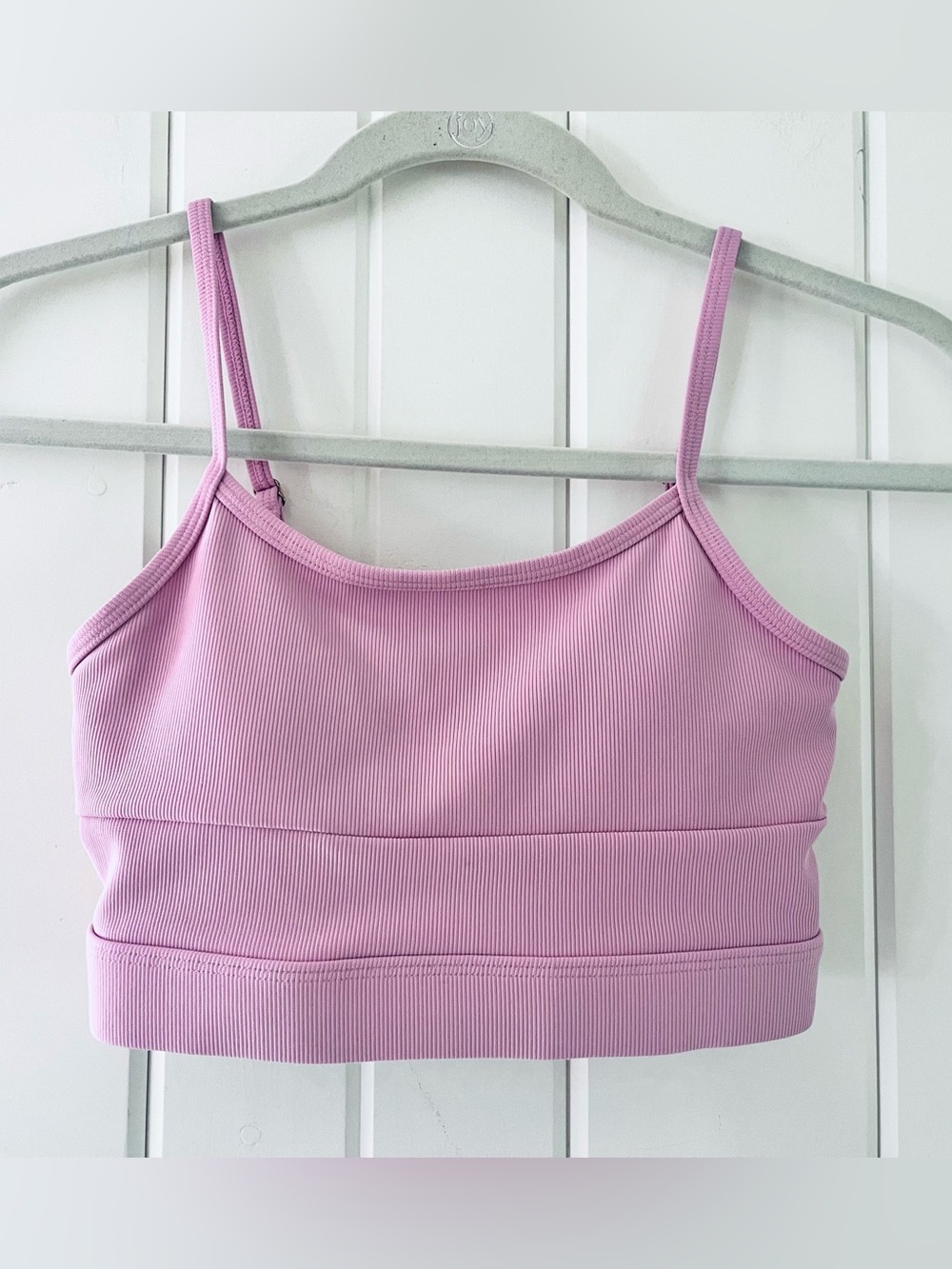 Wilo The Label Pink Base Ribbed Longline Athletic Sports Bra, Sz XS
